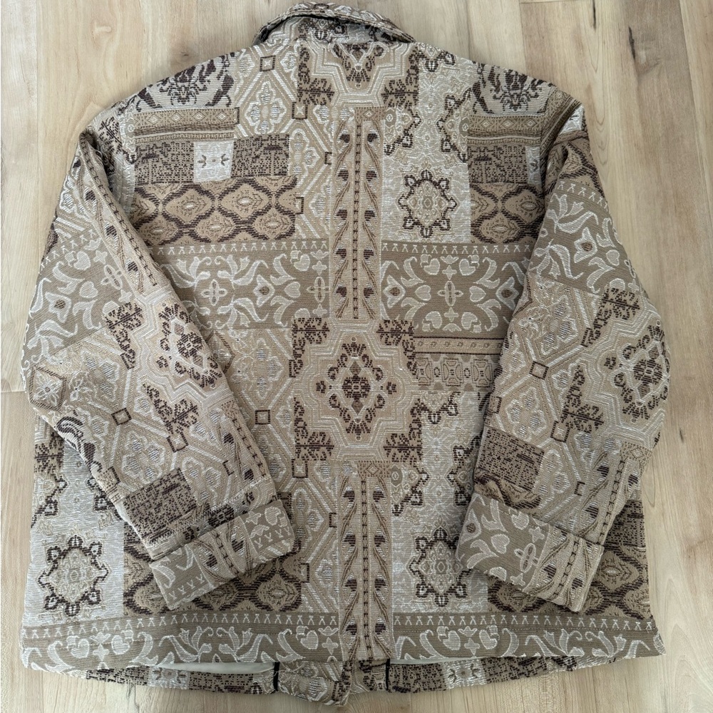 TravelSmith Neutral Patchwork Tapestry Blazer - image 10